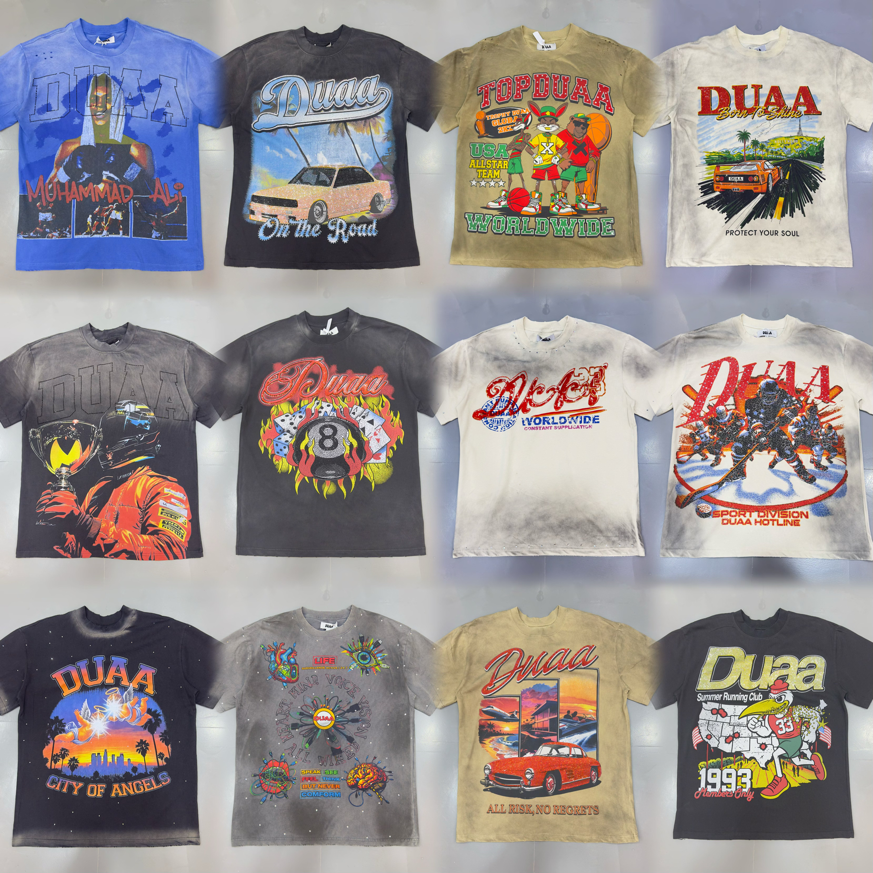Streetwear Brand Photography - DUAA Vintage American Short Sleeve Women's