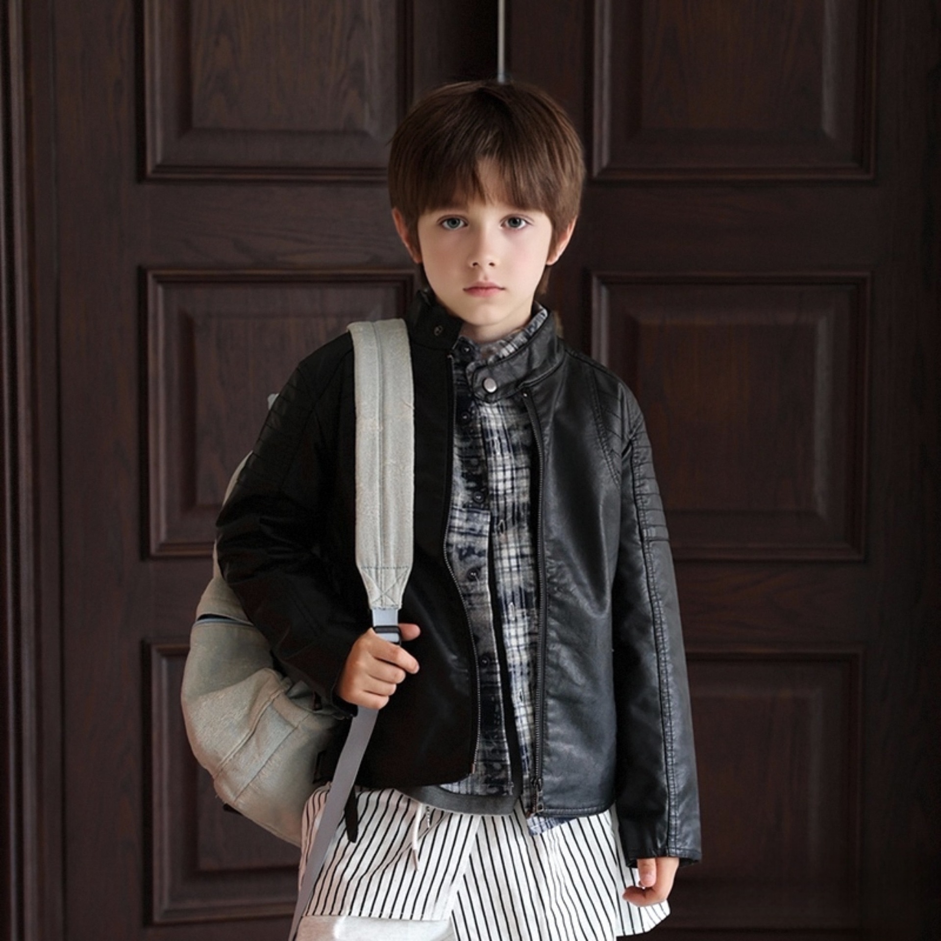 Boys Motorcycle Pu Leather Wat - Streetwear Brand Photography ulasan dan harga