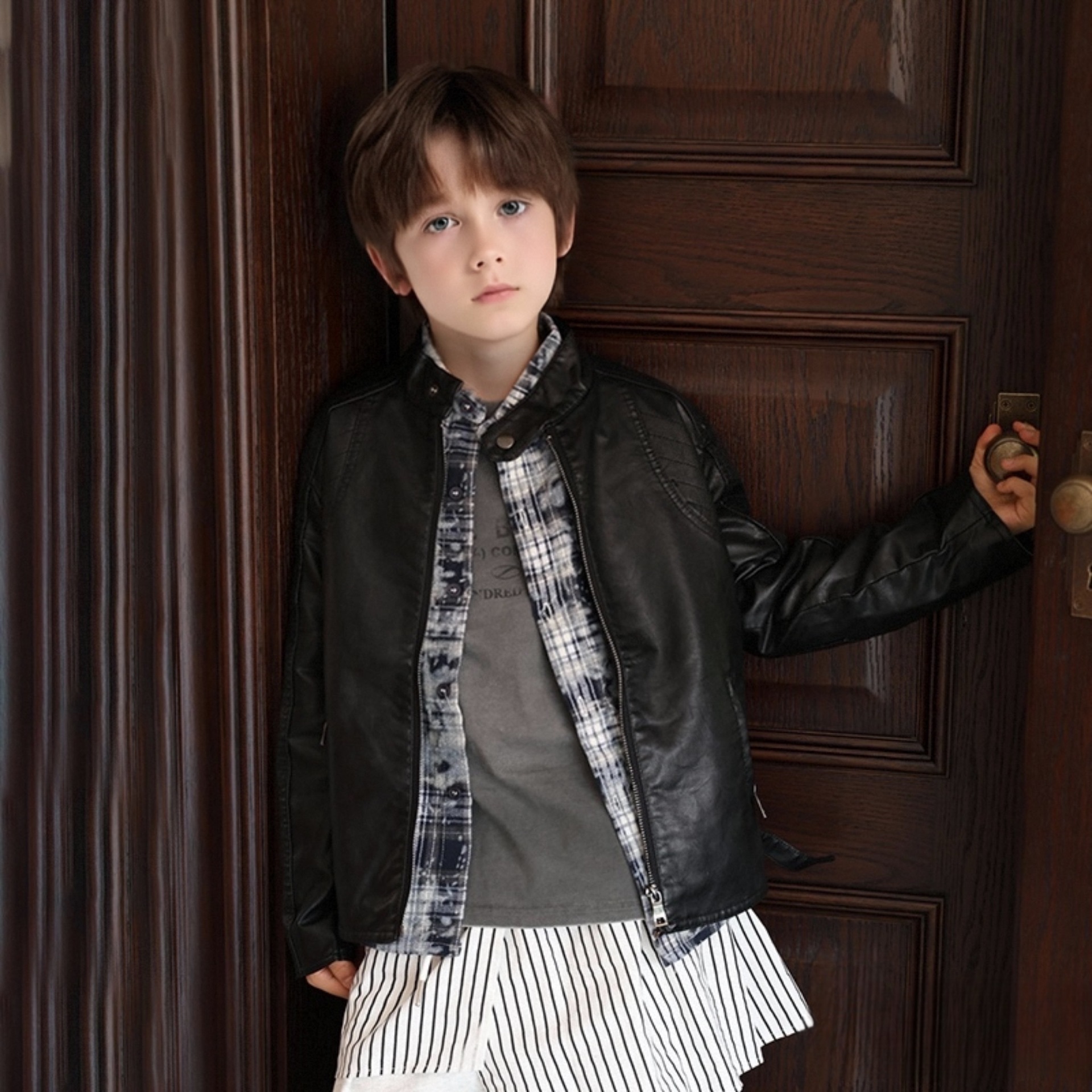 Boys Motorcycle Pu Leather Wat - Streetwear Brand Photography ulasan dan harga