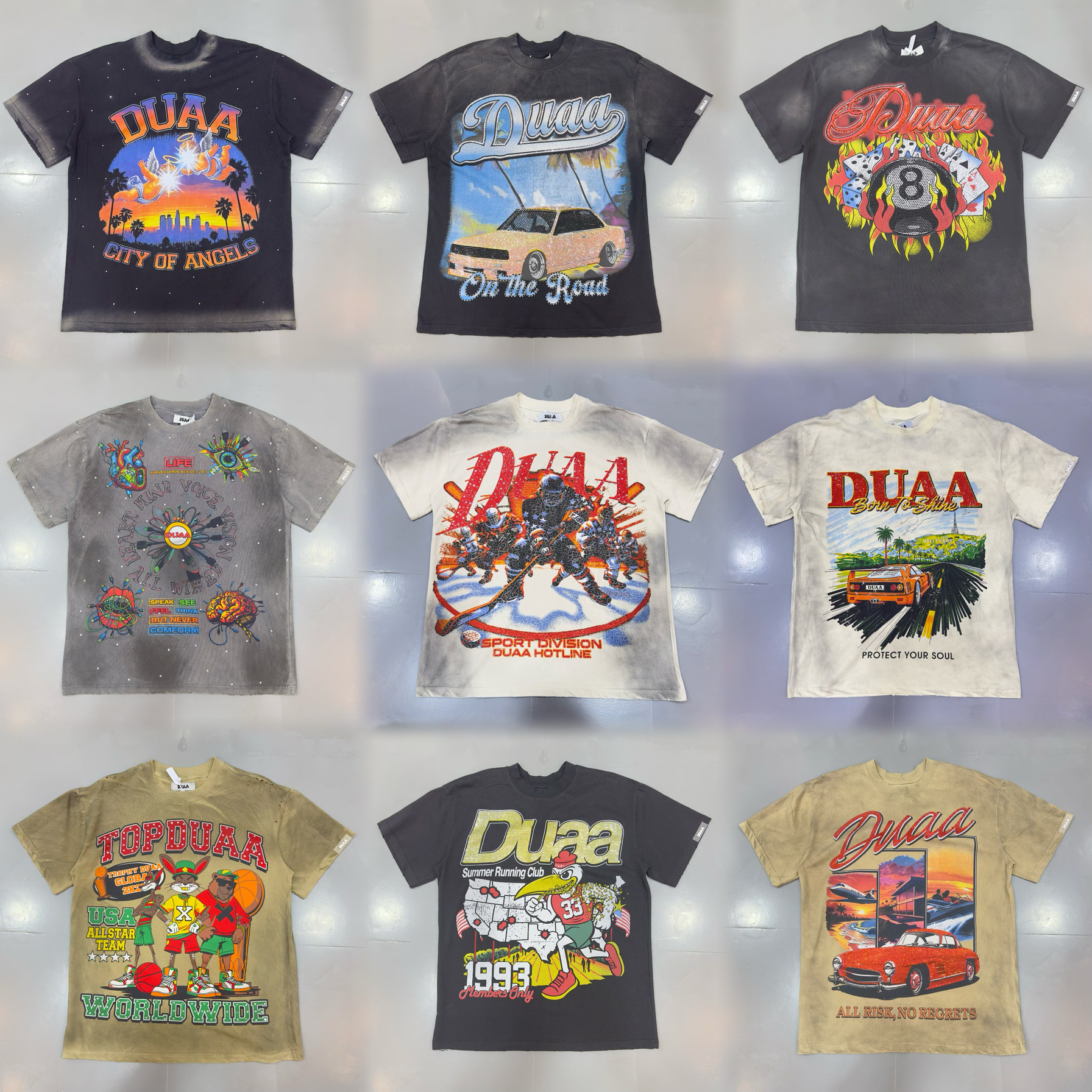 DUAA Vintage American Short Sl - Streetwear Brand Photography ulasan dan harga